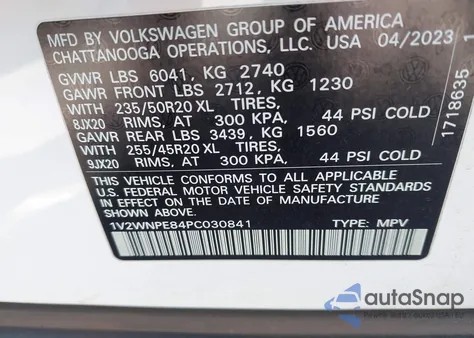 2023 Volkswagen Id.4 Awd Pro S из США, поврежденный, VIN 1V2WNPE84PC030841